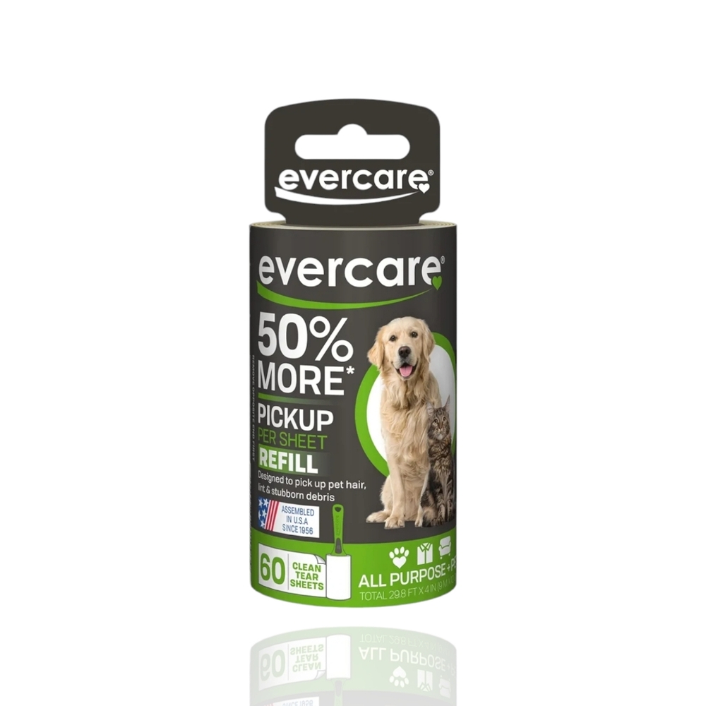Evercare All Purpose + Pet/Lint Roller Refill 60 Sheets 29.8ftx4in (9mx10cm)
